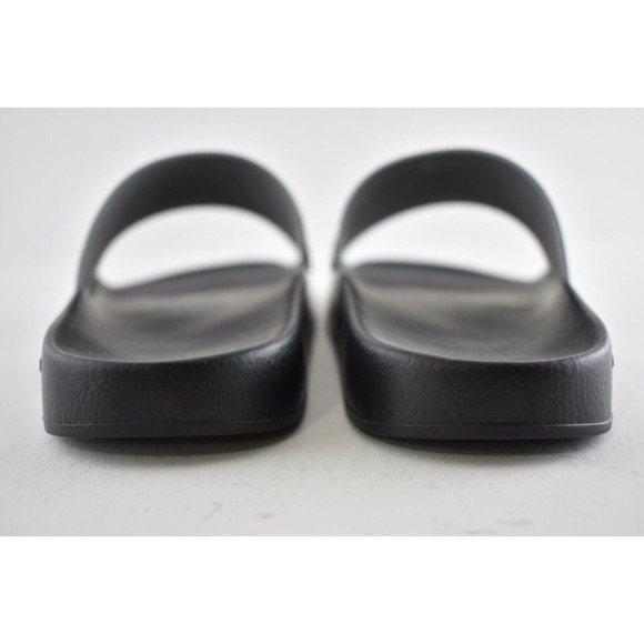Givenchy Silver Rubber Black Logo Print Slide On Pool Sandal Flip Flop Flat 38 - Picture 11 of 12